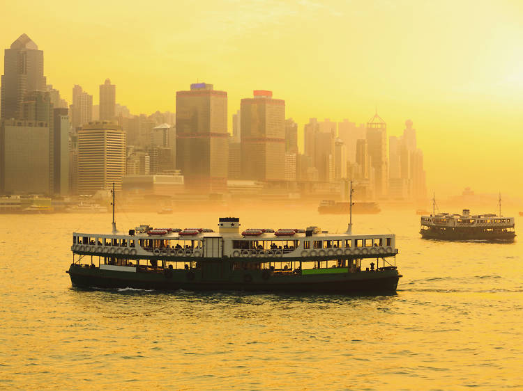 See a futuristic nightscape from the Star Ferry