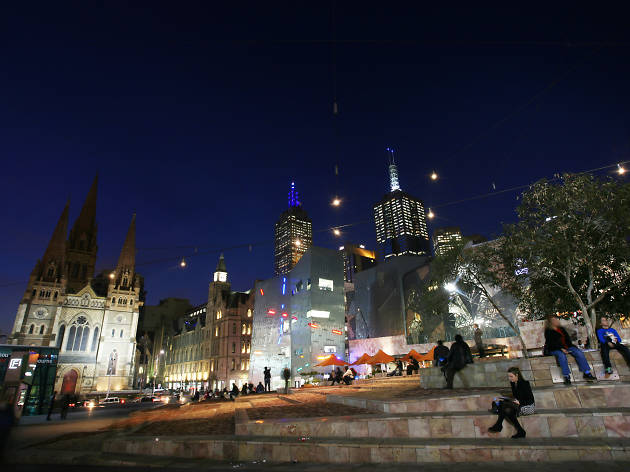 Federation Square at night Federation Square at night