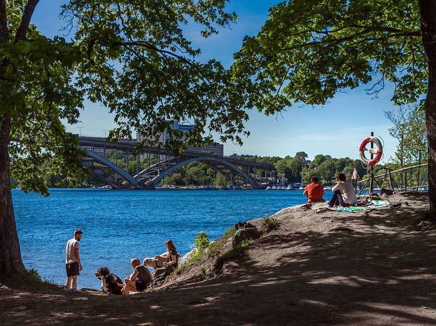 Långholmen island, Stockholm People enjoying Långholmen island