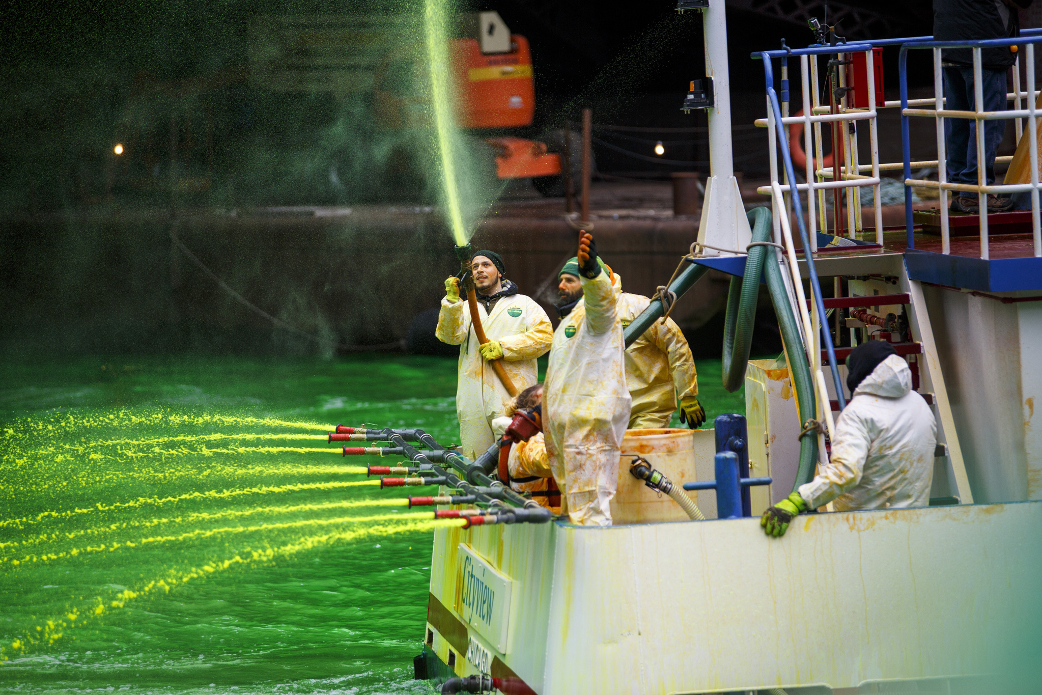 The Chicago River turns green for St. Patrick's Day. 2018