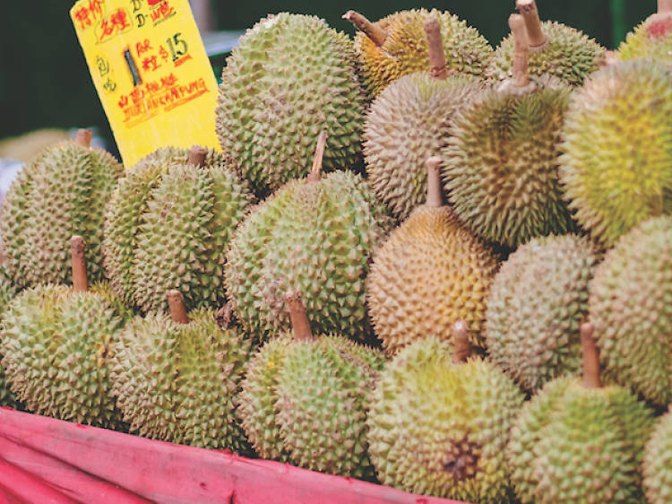 Try durian at Fruits Top 1 Department Stall