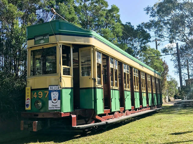Sydney Tramway Museum Old Sydney tram outside