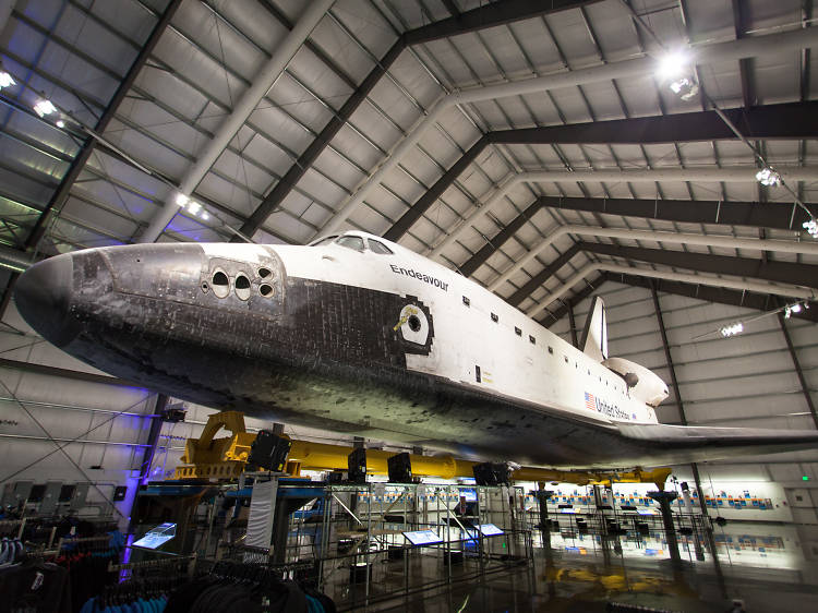 Stand underneath a space shuttle at the California Science Center