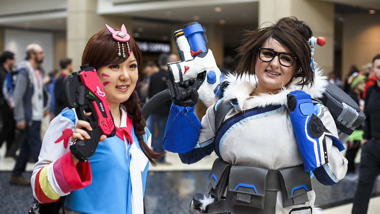 Two people cosplaying