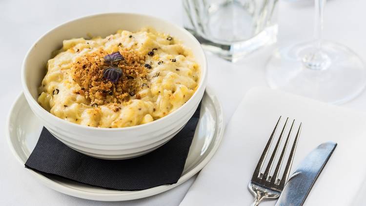 Baked macaroni cheese at Cha Cha Char, $10