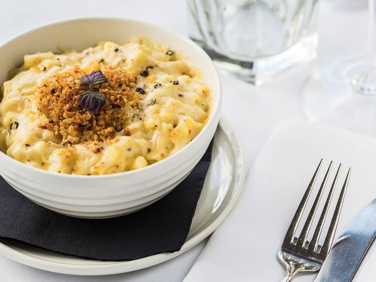 Baked macaroni cheese at Cha Cha Char, $10