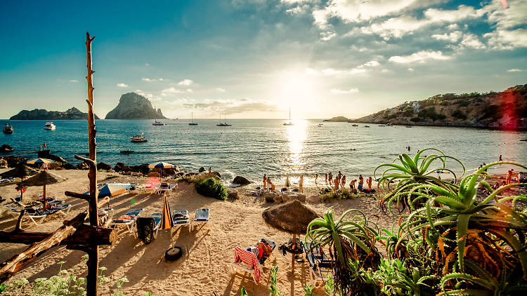 View of Cala d'Hort Beach, Ibiza