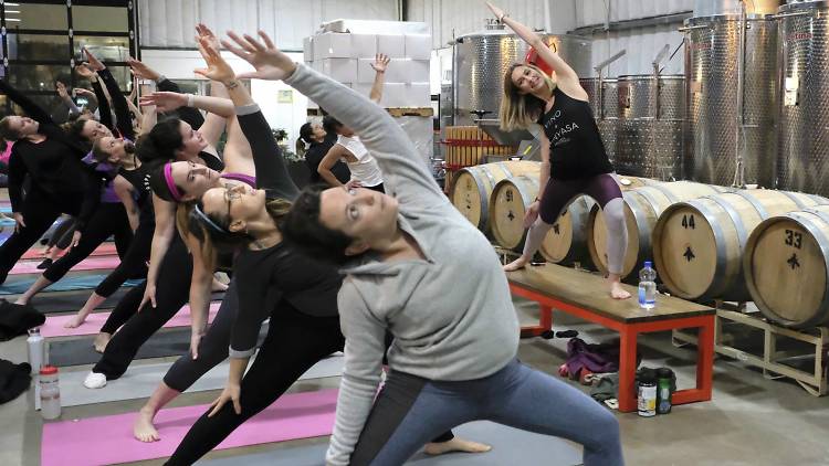 Yoga Unwined at the Austin Winery