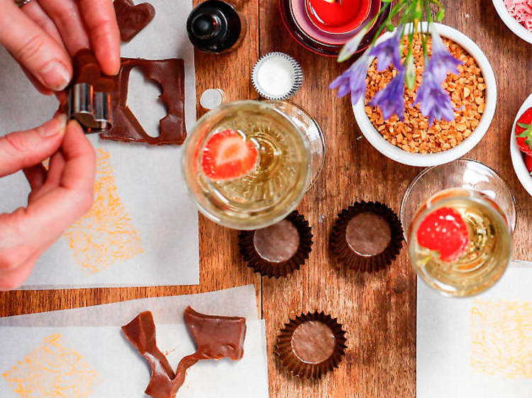 Luxury chocolate making workshop for two including bubbly