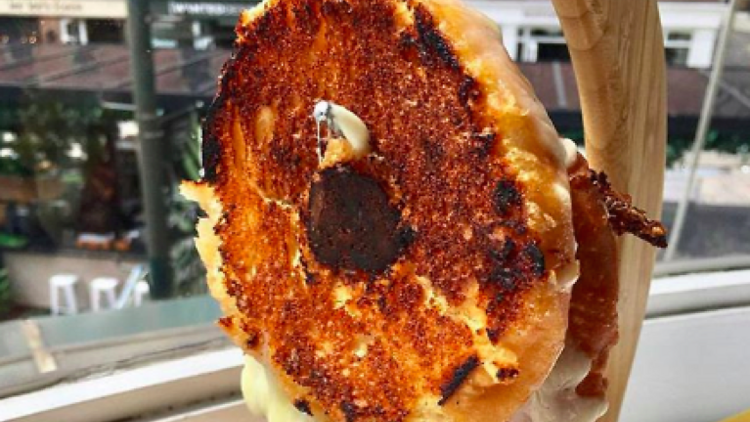 The Famous Doughnut Grilled Cheese at Clinton Hall
