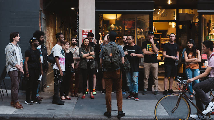 Conrad Benner of StreetsDept.com leads the 2nd Saturday Street Art Tours every month through summer and fall. 