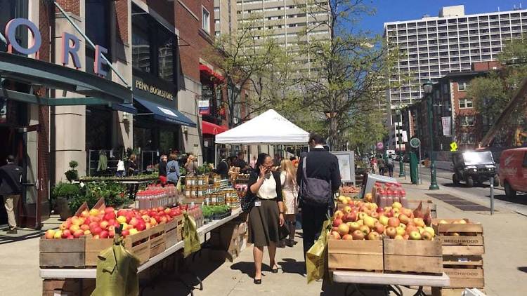 University Square Farmers' Market is open on Wednesdays near the Penn and Drexel campuses