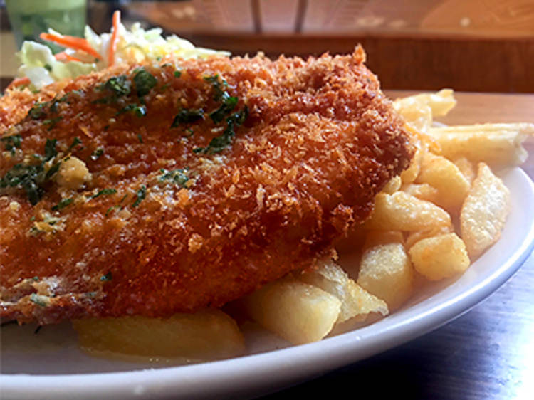 Chicken schnitzel at the Lincoln, $18