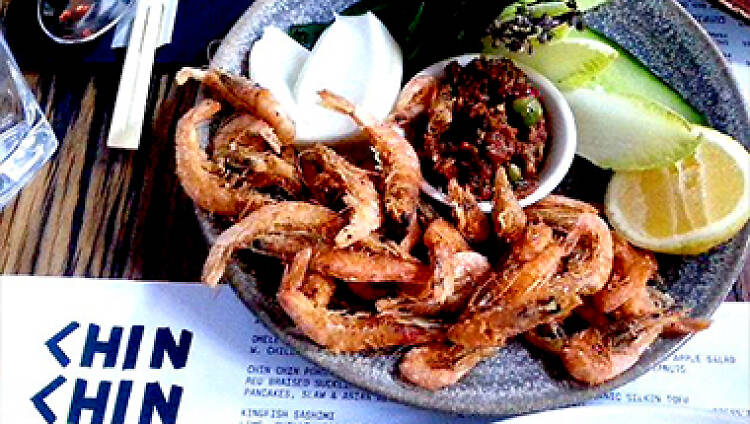 Crispy school prawns at Chin Chin, $19