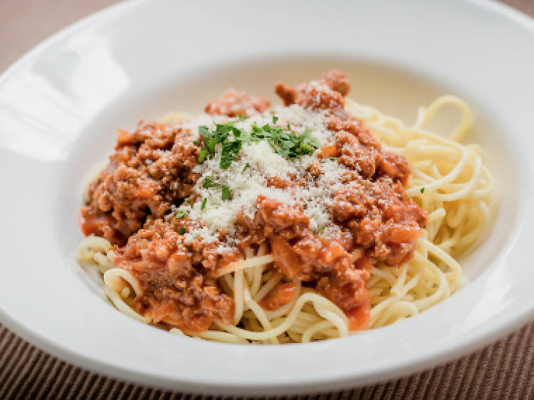 Spaghetti bolognese at the Cellar Bar, $18