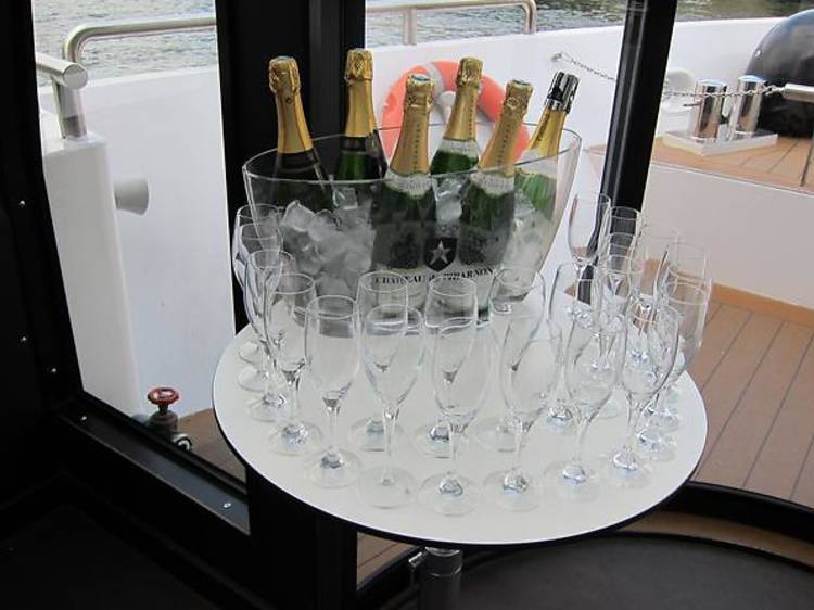 Champagne tasting on a Seine River cruise