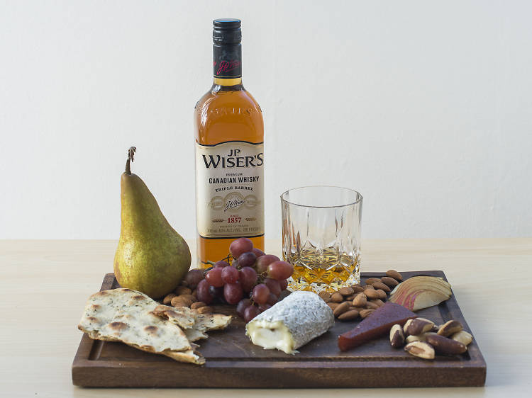 J.P. Wiser's Triple Barrel Whisky and chèvre