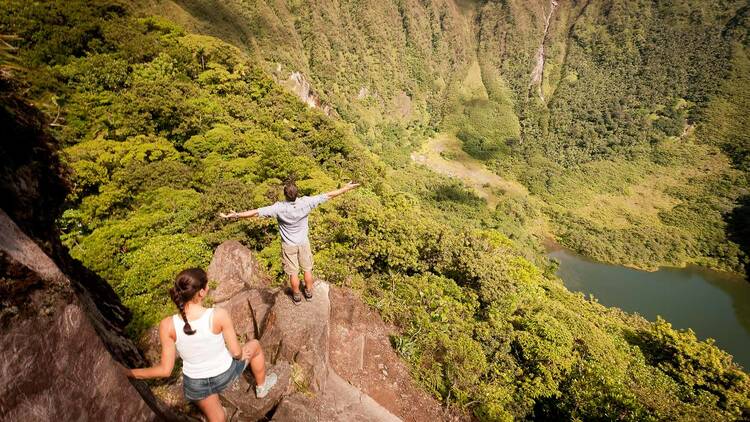 Trek up to a volcanic crater