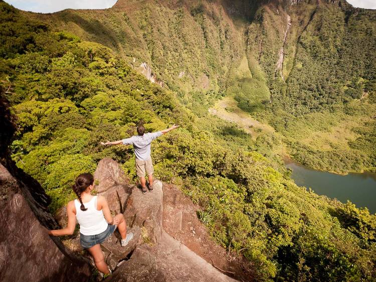 Trek up to a volcanic crater