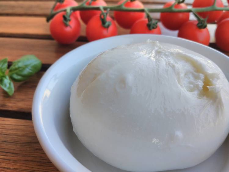 A burrata é um queijo típico italiano 