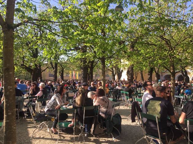 Augustiner Bräustübl beer garden, Salzburg - for use in Salzburg BA campaign Augustiner Bräustübl beer garden, Salzburg - for use in Salzburg BA campaign
