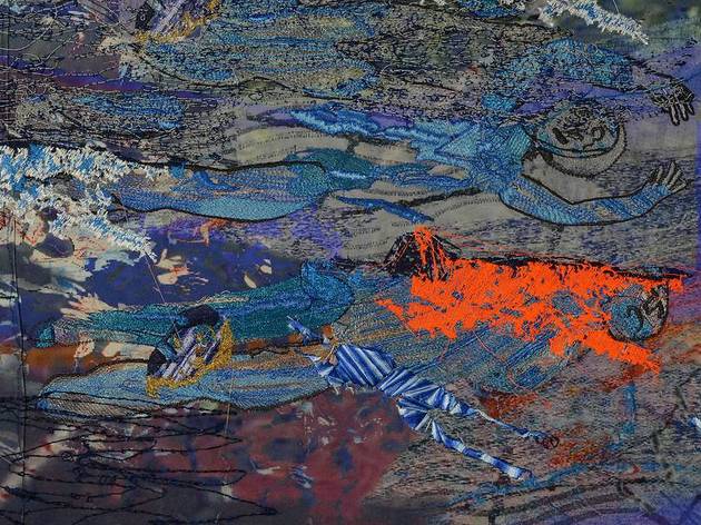 Alice Kettle: Thread Bearing Witness Alice Kettle, Sea (detail), 2017.