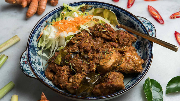 Kapitan kay (dry nyonya chicken curry) at Ho Jiak Haymarket