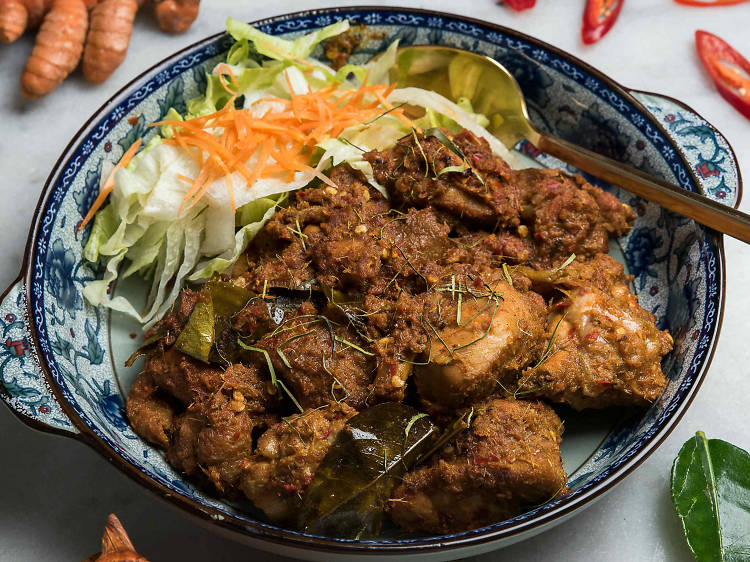 Kapitan kay (dry nyonya chicken curry) at Ho Jiak Haymarket