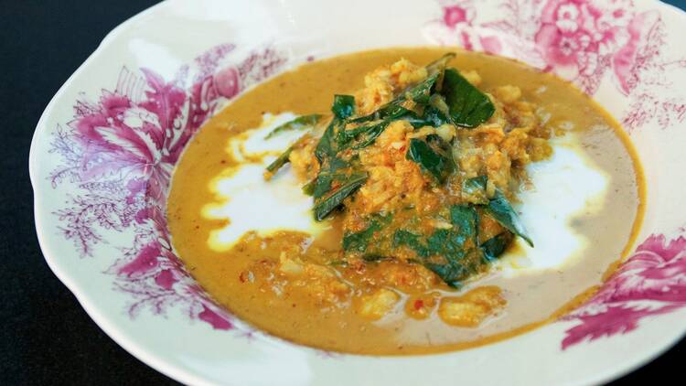 Mashed prawn curry with coconut and turmeric at Long Chim