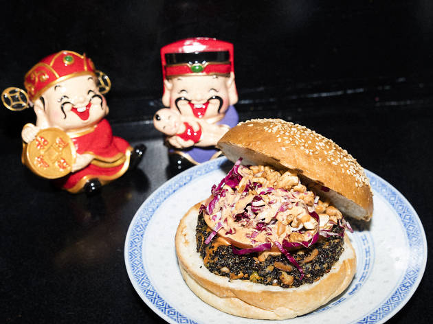 Kung Fu Burger's vegan beetroot patty Kung Fu Burger's vegan beetroot patty