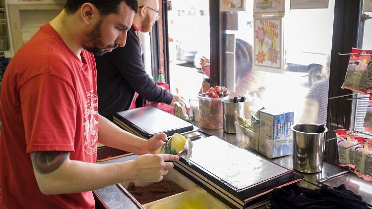 Pop’s Homemade Italian Ice, in South Philly, is one of the best places to get water ice in Philadelphia. 