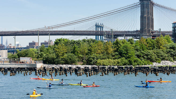 Free kayaking in NYC for families