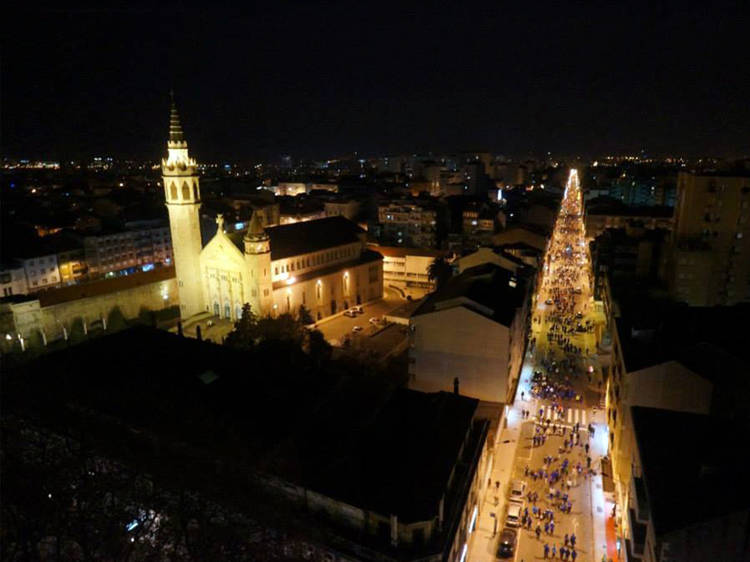 Admire a panoramic view  of the city from the top of a church