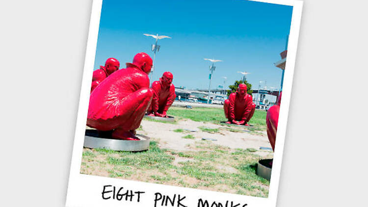 Eight pink monks