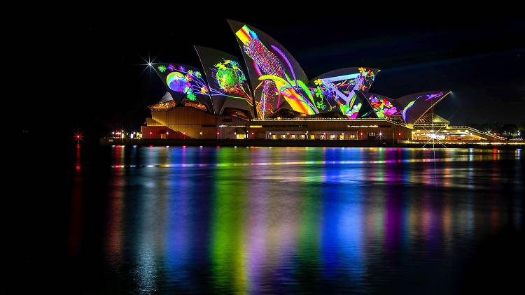 Joining the Circular Quay crowds during Vivid