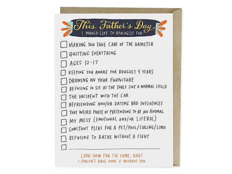 Checklist Father’s Day Card