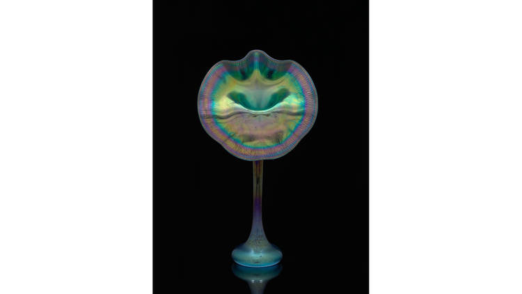 Louis Comfort Tiffany (designer); Tiffany Furnances (manufacturer), 'Jack-in-the-pulpit', vase c. 1913 