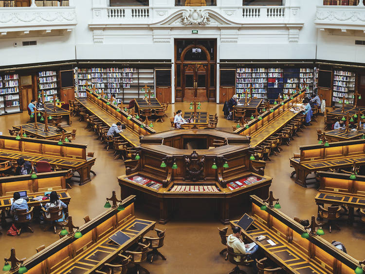 Peruse the shelves at the State Library