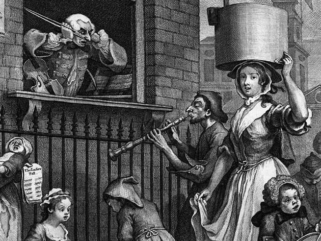 Prints Of Darkness: Goya And Hogarth In A Time Of European Turmoil William Hogarth (1697-1764), The Enraged Musician (detail), 1741