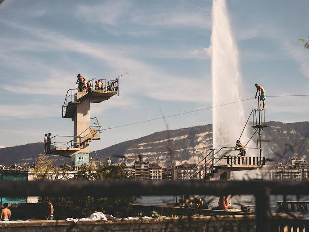 Switzerland Summer Geneve, Seebecken