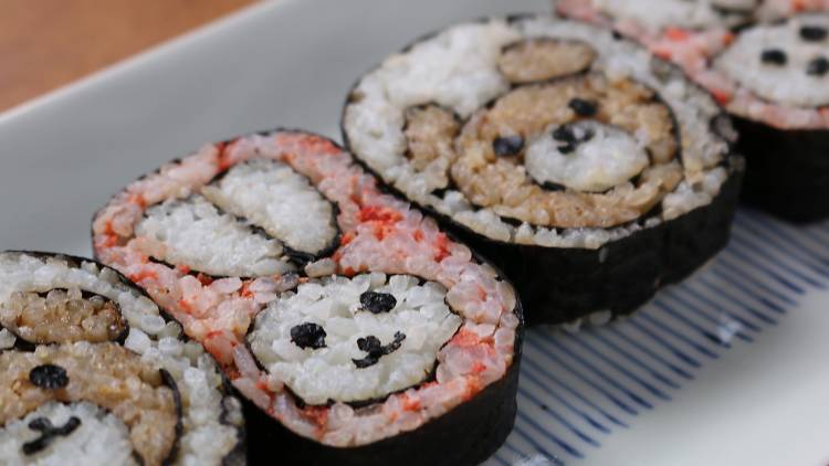 Character bento and sushi