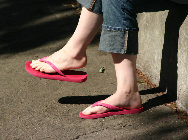 worn flip flops