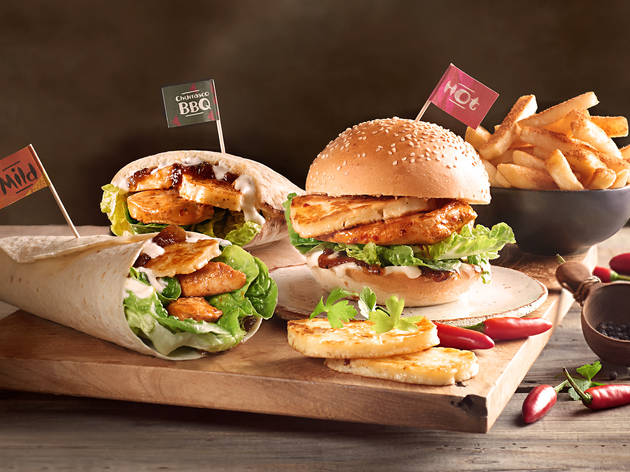 Haloumi Range shot at Nandos Haloumi Range burgers and wraps at Nandos