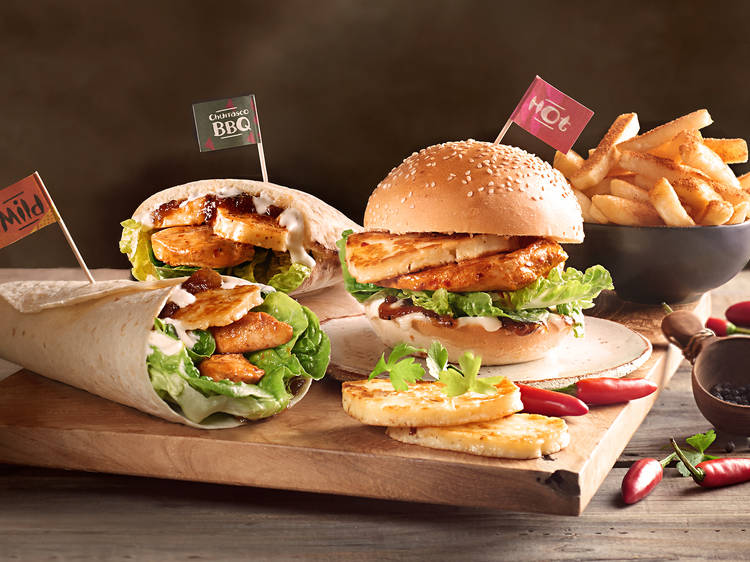 Haloumi Range  burgers and wraps at Nandos