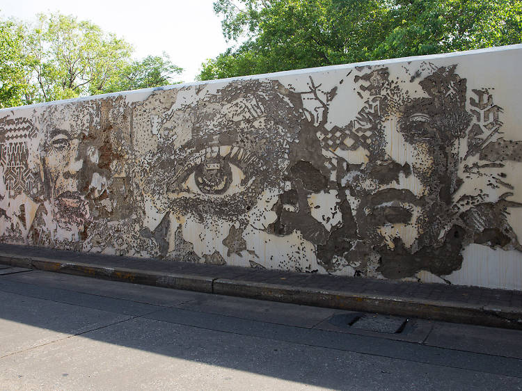 Vhils wall mural