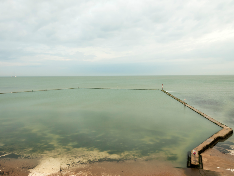 A vast coastal swimming pool