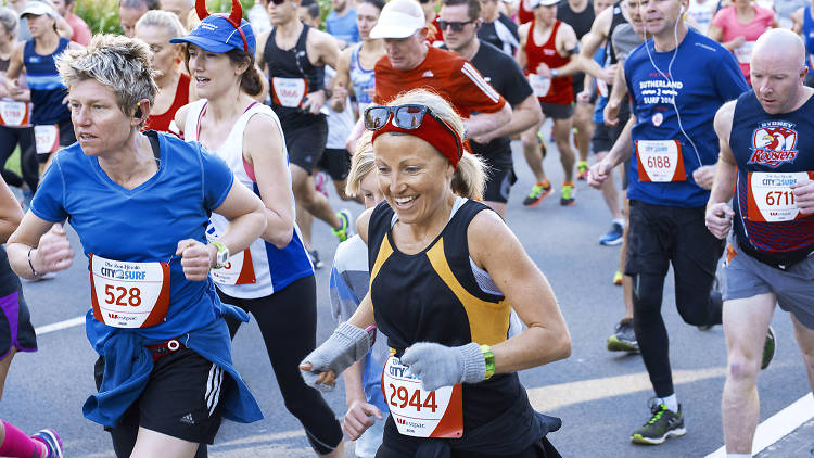 People compete in City2Surf race. 