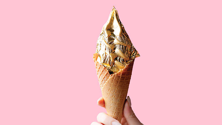 Lap up gold leaf soft serve