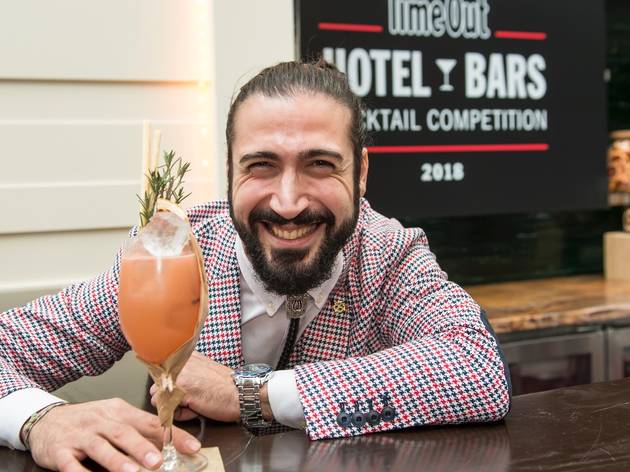 Person making cocktails at the Time Out Hotel Bars competition Person making cocktails at the Time Out Hotel Bars competition