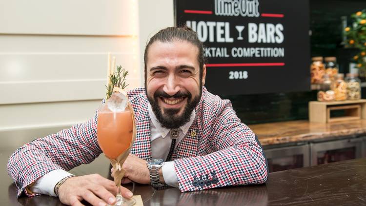 Person making cocktails at the Time Out Hotel Bars competition